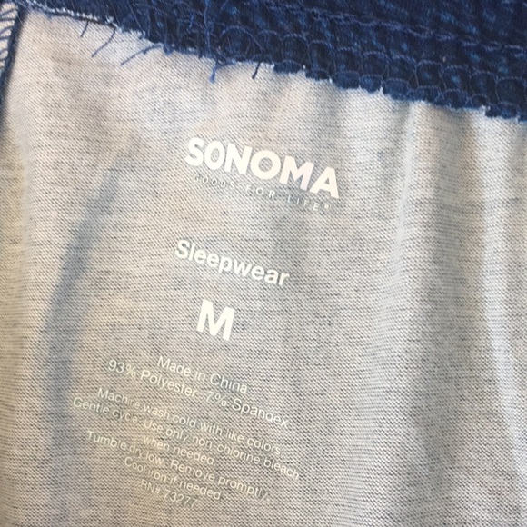 Sonoma sleep pants, medium, men’s blue, elastic and draw string waist NWT - Picture 3 of 3